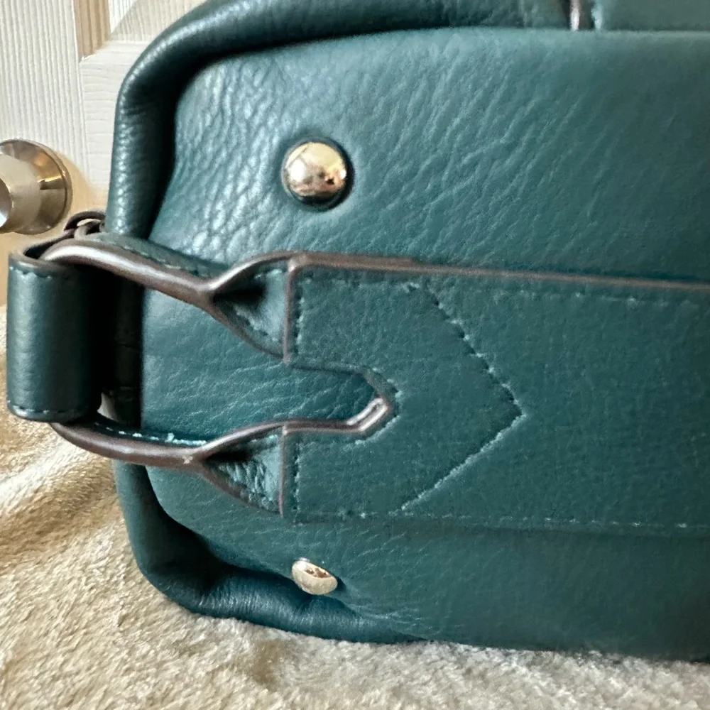 Aimee Kestenberg Teal Leather Satchel The Suzie 10th Anniversary GUC - Picture 5 of 16